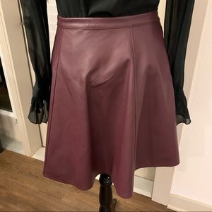 Merlot Red Faux Leather Flare LC by Lauren Conrad Skirt